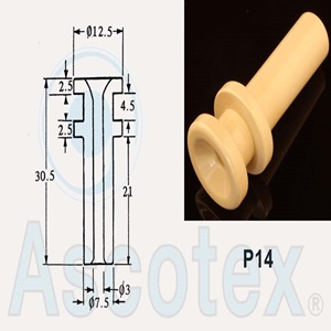 Sứ Ceramic dẫn hướng sợi Ascotex P14 Closed Yarn Guide